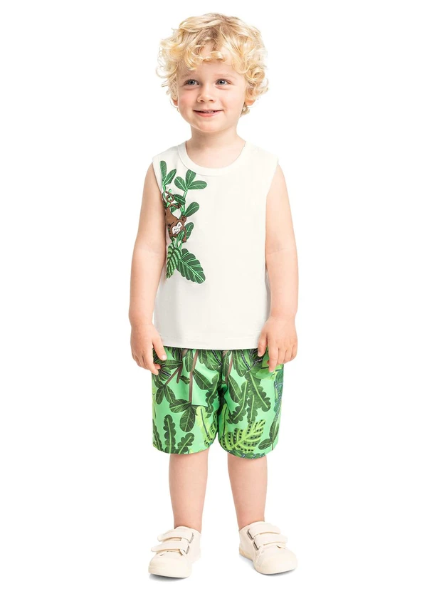 Bee Loop - Conjunto Regata e Bermuda Menino Bee Loop Branco