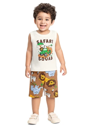 Conjunto Regata e Bermuda Menino Bee Loop Branco - BEE LOOP