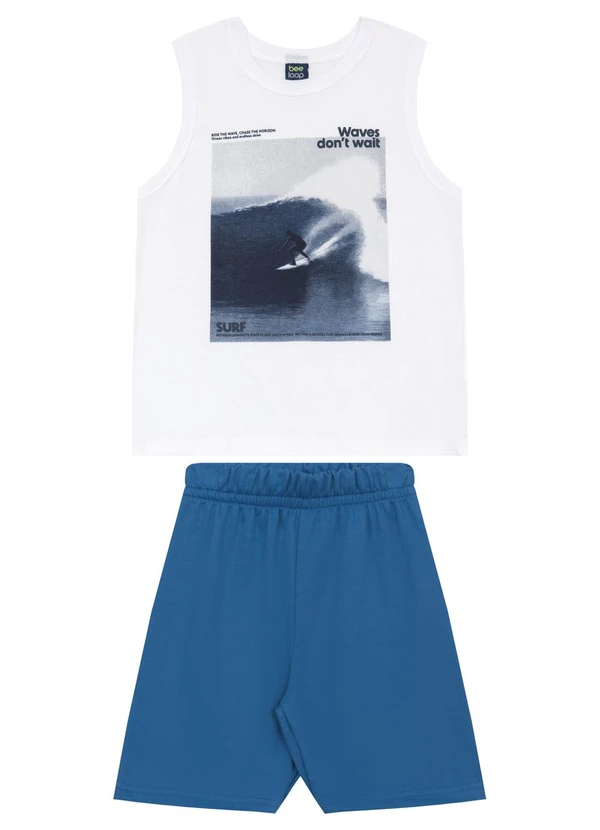 Bee Loop - Conjunto Regata e Bermuda Menino Bee Loop Branco