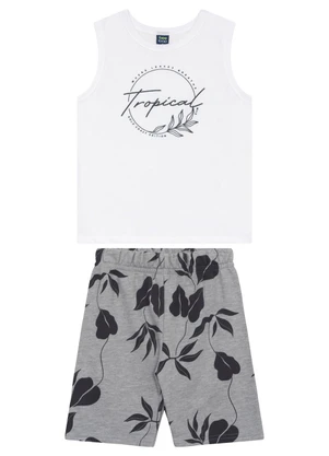 Conjunto Regata e Bermuda Menino Bee Loop Branco - BEE LOOP