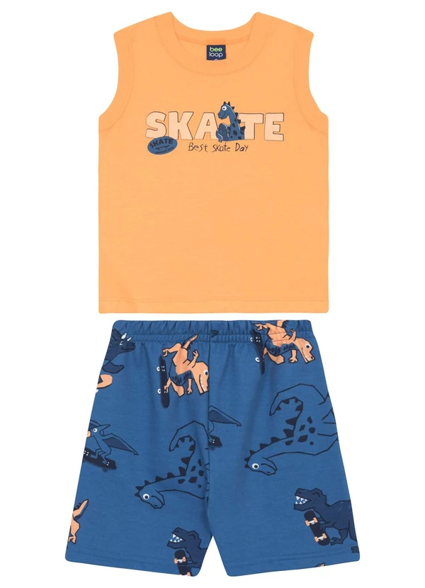 Bee Loop - Conjunto Regata e Bermuda Menino Bee Loop Laranja
