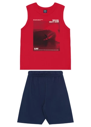 Conjunto Regata e Bermuda Menino Bee Loop Vermelho - BEE LOOP