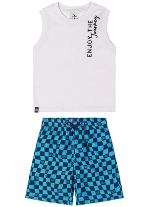 Quimby - Conjunto Regata e Bermuda Menino Branco - QUIMBY
