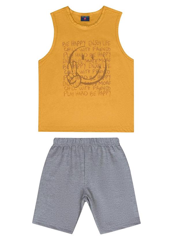 Guloseima - Conjunto Regata e Bermuda Menino Marrom