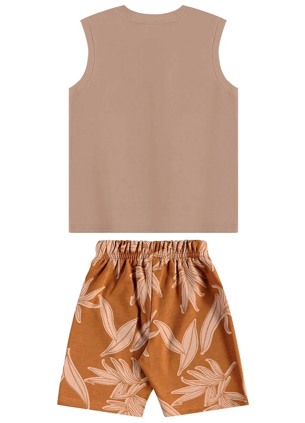 Bee Loop - Conjunto Regata e Bermuda Menino Marrom 2