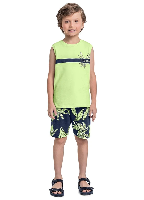 Bee Loop - Conjunto Regata e Bermuda Menino Verde