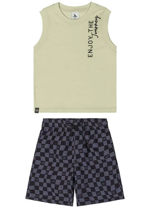 Quimby - Conjunto Regata e Bermuda Menino Verde - QUIMBY