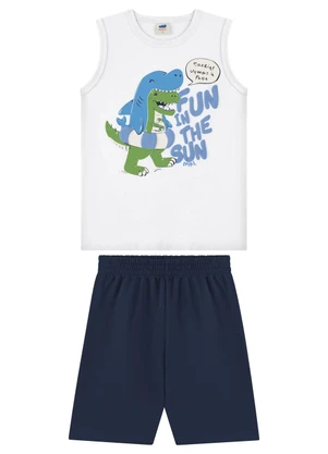 Marlan - Conjunto Regata e Bermuda Moletinho Branco - MARLAN