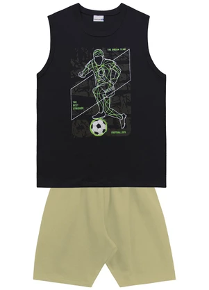 Fakini Kids - Conjunto Regata e Bermuda Preto - FAKINI KIDS