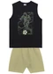 Fakini Kids - Conjunto Regata e Bermuda Vermelho - variação: Preto