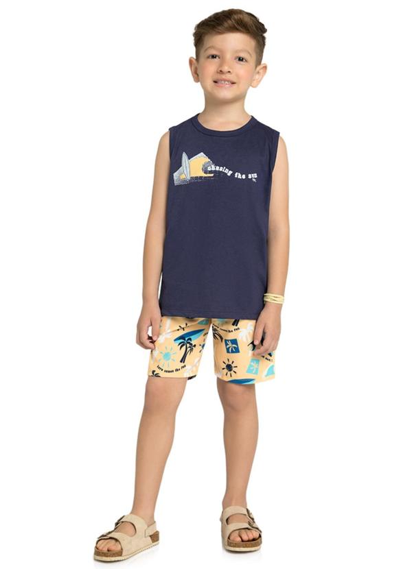 Marlan - Conjunto Regata e Bermuda Tropical Solar Azul