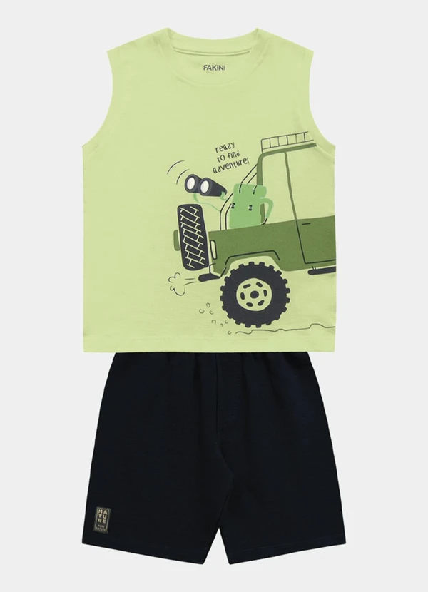 Fakini Kids - Conjunto Regata e Bermuda Verde