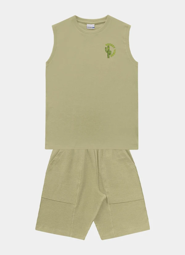 Fakini Kids - Conjunto Regata e Bermuda Verde
