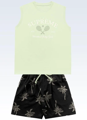Fakini Kids - Conjunto Regata e Bermuda Verde - FAKINI KIDS