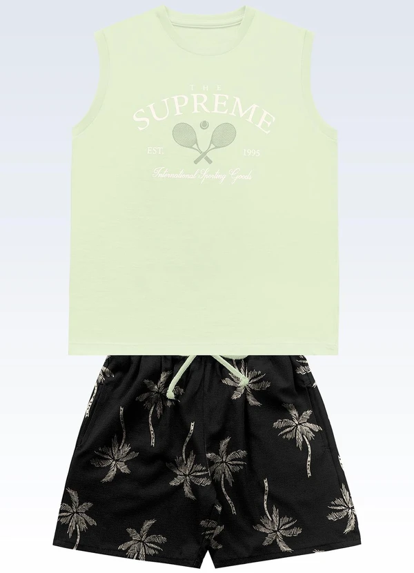 Fakini Kids - Conjunto Regata e Bermuda Verde
