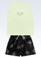 Fakini Kids - Conjunto Regata e Bermuda Bege - variação: Verde