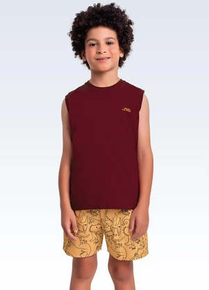 Fakini Kids - Conjunto Regata e Bermuda Vermelho - FAKINI KIDS