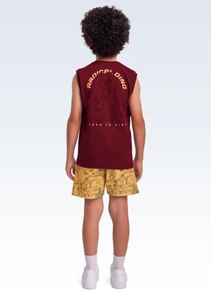 Fakini Kids - Conjunto Regata e Bermuda Vermelho - FAKINI KIDS