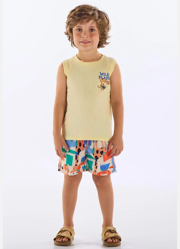 Up Baby - Conjunto Regata e Short Infantil Amarelo