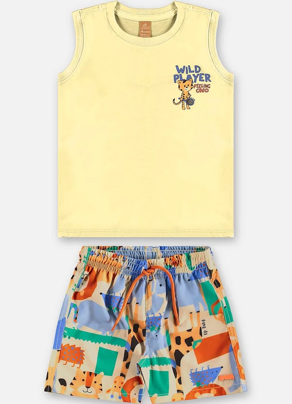 Up Baby - Conjunto Regata e Short Infantil Amarelo 2