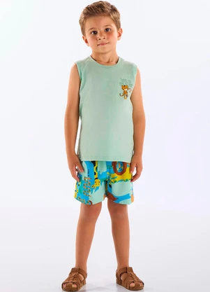 Up Baby - Conjunto Regata e Short Infantil Verde - UP BABY