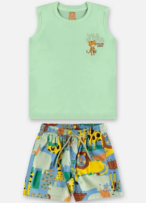 Up Baby - Conjunto Regata e Short Infantil Verde - UP BABY