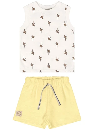 Quimby - Conjunto Regata Estampada Bermuda Branco - QUIMBY