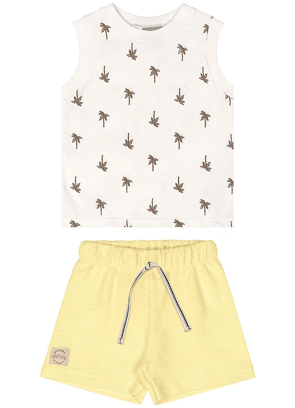 Quimby - Conjunto Regata Estampada Bermuda Branco 2