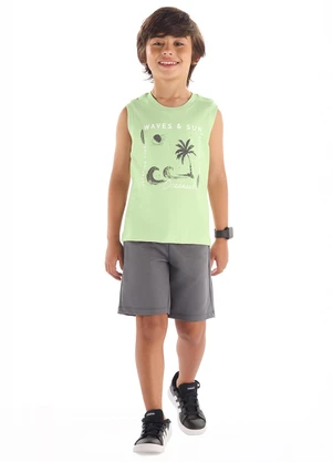 Quimby - Conjunto Regata Estampada Bermuda Verde - QUIMBY