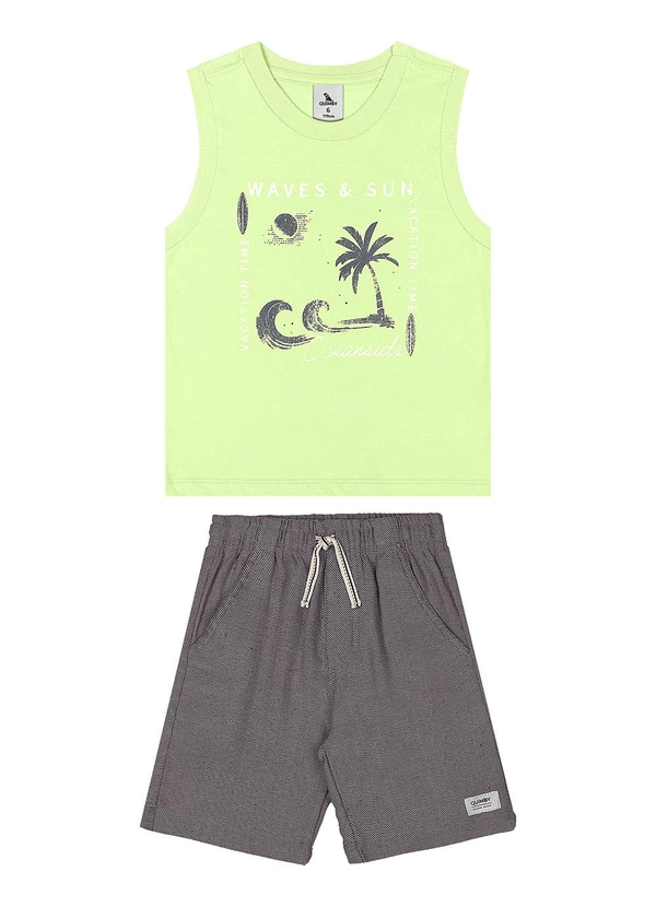 Quimby - Conjunto Regata Estampada Bermuda Verde 2