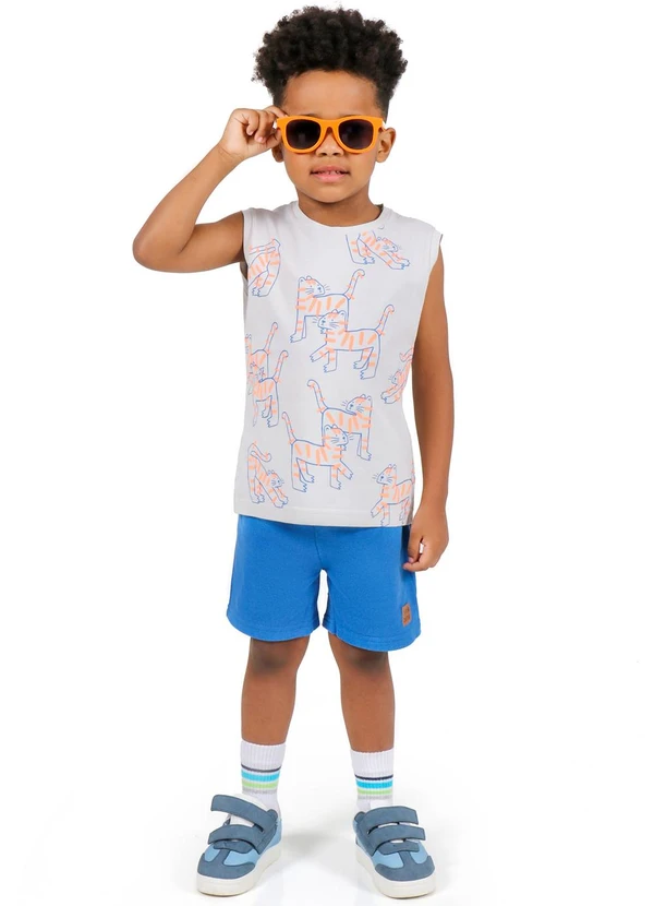 Tink Bink - Conjunto Regata Forest Friends Bermuda Laranja