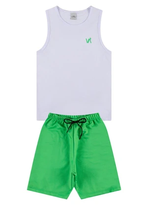 Vida Costeira - Conjunto Regata Infantil Aplique Branco - VIDA COSTEIRA