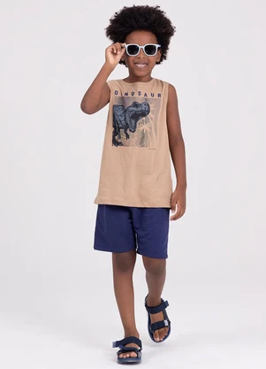 Vida Costeira - Conjunto Regata Infantil Dinosaur Bege - VIDA COSTEIRA