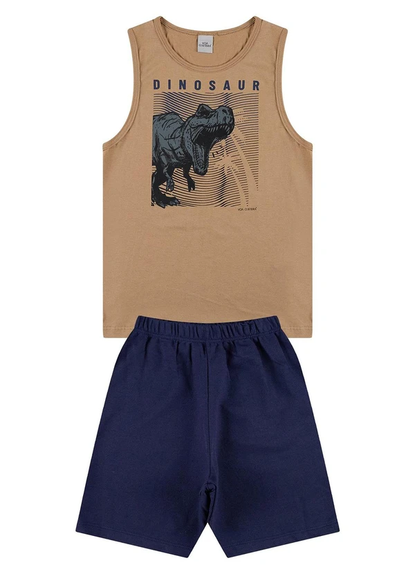 Vida Costeira - Conjunto Regata Infantil Dinosaur Bege 2