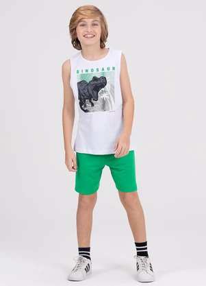 Vida Costeira - Conjunto Regata Infantil Dinosaur Branco - VIDA COSTEIRA