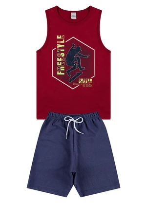 Vida Costeira - Conjunto Regata Infantil Freestyle Bordo - VIDA COSTEIRA