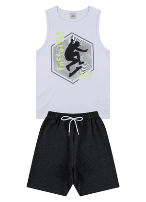 Vida Costeira - Conjunto Regata Infantil Freestyle Branco - VIDA COSTEIRA