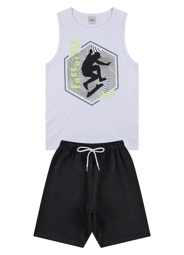 Vida Costeira - Conjunto Regata Infantil Freestyle Branco