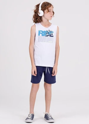 Vida Costeira - Conjunto Regata Infantil Just Ride Branco - VIDA COSTEIRA
