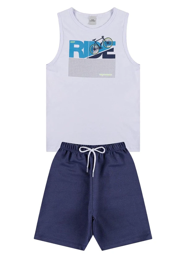 Vida Costeira - Conjunto Regata Infantil Just Ride Branco 2