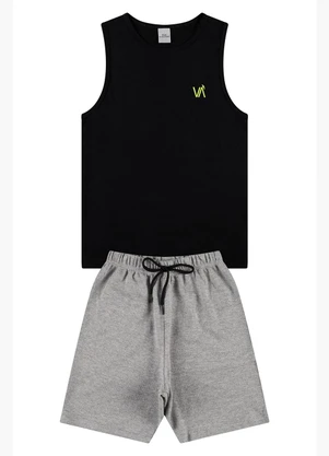 Vida Costeira - Conjunto Regata Infantil Menino Essencial Preto - VIDA COSTEIRA