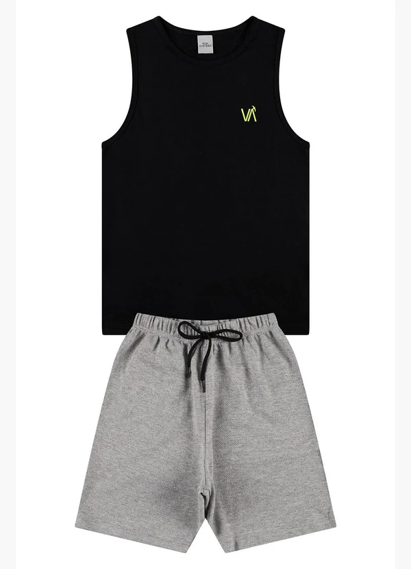 Vida Costeira - Conjunto Regata Infantil Menino Essencial Preto 2