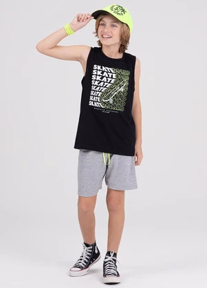 Vida Costeira - Conjunto Regata Infantil Skaterboard Bege - VIDA COSTEIRA