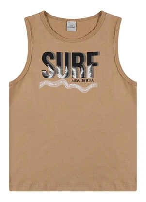 Vida Costeira - Conjunto Regata Infantil Sublimado Surf Bege - VIDA COSTEIRA