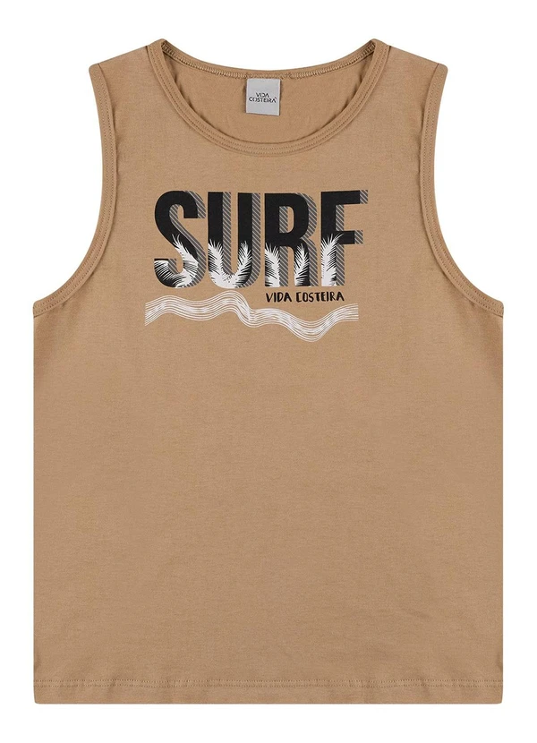 Vida Costeira - Conjunto Regata Infantil Sublimado Surf Bege 2