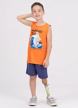 Vida Costeira - Conjunto Regata Infantil Summer Surf Laranja - VIDA COSTEIRA