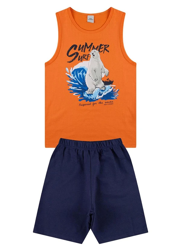 Vida Costeira - Conjunto Regata Infantil Summer Surf Laranja 2