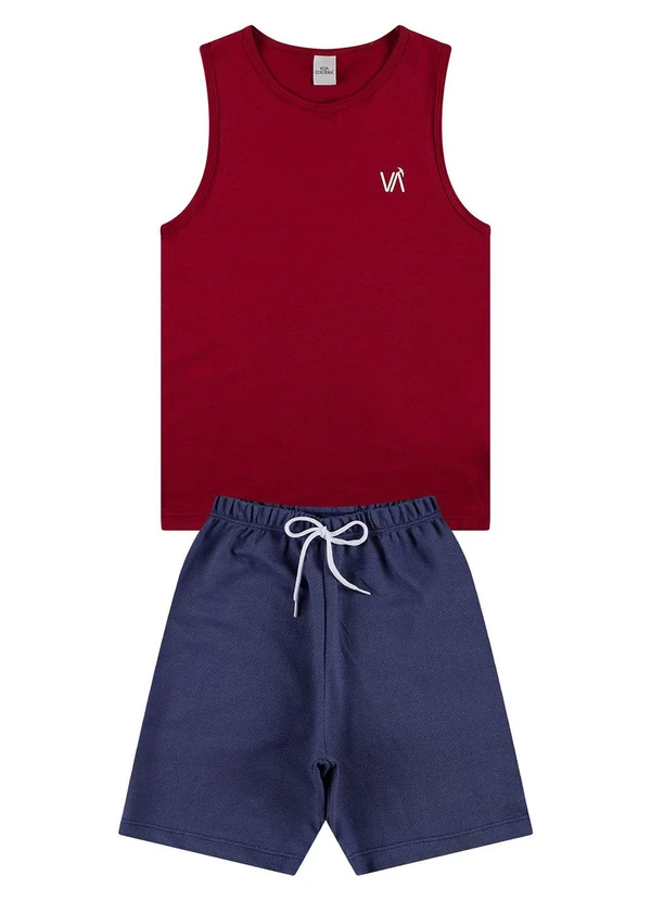 Vida Costeira - Conjunto Regata Infantil Vida Costeira Vermelho 2