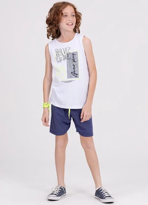 Vida Costeira - Conjunto Regata Infantil Web Game Branco - VIDA COSTEIRA