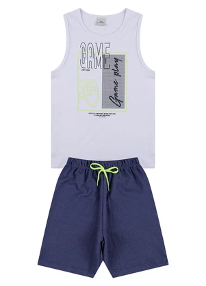 Vida Costeira - Conjunto Regata Infantil Web Game Branco - VIDA COSTEIRA